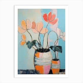 Flower Painting Fauvist Style Cyclamen 3 Art Print