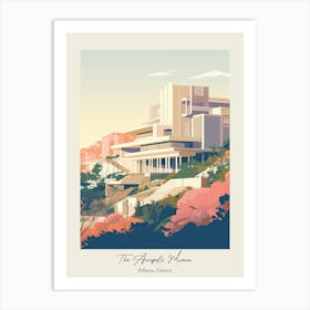 The Acropolis Museum   Athens, Greece   Cute Botanical Illustration Travel 2 Poster Art Print