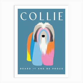 Bearded Collie Retro Bold Artistry Art Print