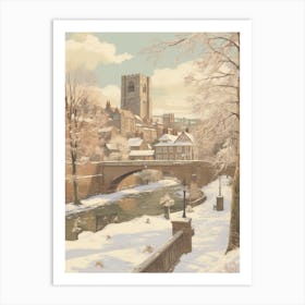 Vintage Winter Illustration Durham United Kingdom 3 Art Print