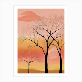 Sunset Trees 3 Art Print