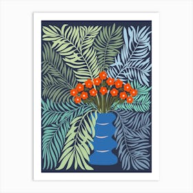 Bouquet Like Gauguin Blue Art Print