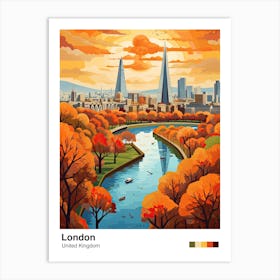 London View   Geometric Vector Illustration 2 Poster Art Print