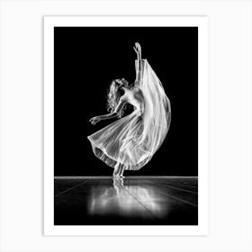 Black And White Ballet Dancer Art Print