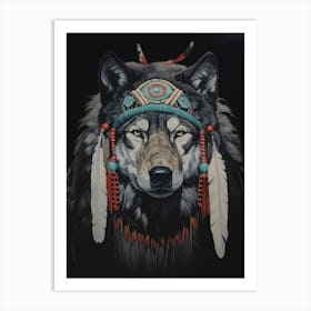 Kenai Peninsula Wolf Native American Art Print