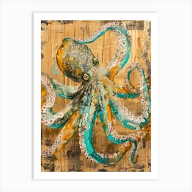 Dumbo Octopus Gold Effect Collage 1 Art Print
