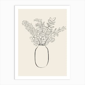 Flower Vase - Black Art Print
