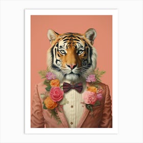 Tiger Illustrations Wearing A Wedding Tuxedo 1 Art Print
