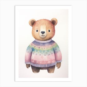 Baby Animal Watercolour Bear Art Print