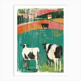 Cows In The Field Art Print