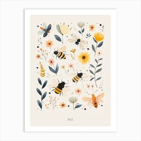 Colourful Insect Illustration Bee 12 Poster Art Print