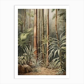 Vintage Jungle Botanical Illustration Bamboo 4 Art Print