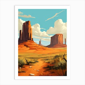 Desert Landscape Vector Illustration 1 Art Print