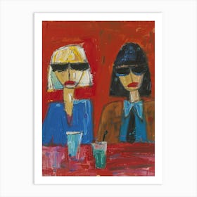 Two Women With Sunglasses Art Print