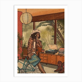 Midcentury California Girl Art Print