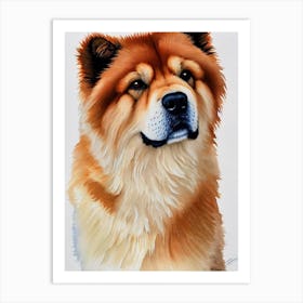 Chow Chow Watercolour Dog Art Print