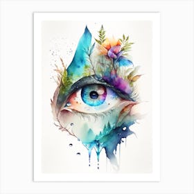 Nature And The Third Eye, Symbol, Third Eye Watercolour 3 Art Print