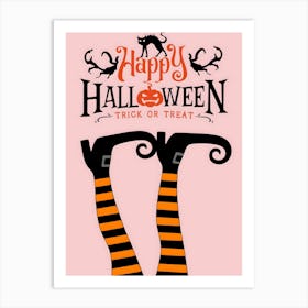 Happy Halloween Trick Or Treat Art Print