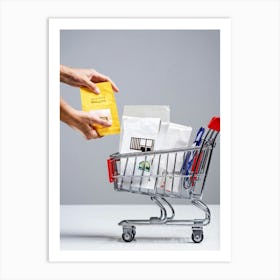 Shopping Cart Stock Videos & Royalty-Free Footage Art Print