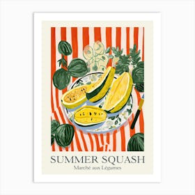 Marche Aux Legumes Summer Squash Summer Illustration 1 Art Print