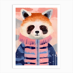 Playful Illustration Of Red Panda Bear For Kids Room 3 Art Print