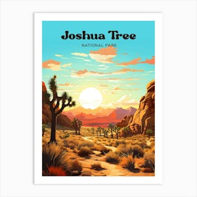 Joshua Tree National Park California Hiking Modern Travel Illustration Art Print