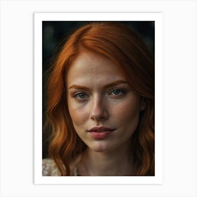 Portrait Of A Woman With Red Hair 2 Art Print