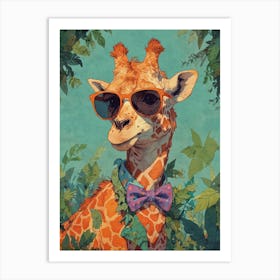 Giraffe In Sunglasses Art Print