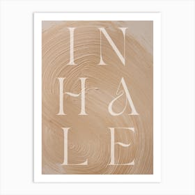 INHALE - person, yoga, namaste, silhouette, self love, minimalistic, pastel, boho, spirituality, yoga pose, yogi, mural, illustration, fine art, mindfulness Art Print