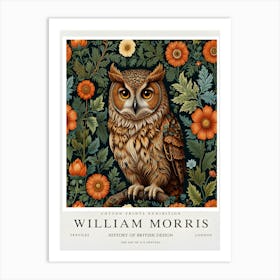 William Morris inspired cat print 12 Art Print