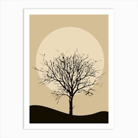 Silhouette Of A Tree 1 Art Print