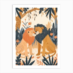 Barbary Lion Rituals Illustration 4 Art Print