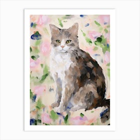 A Ragamuffin Cat Painting, Impressionist Painting 3 Art Print