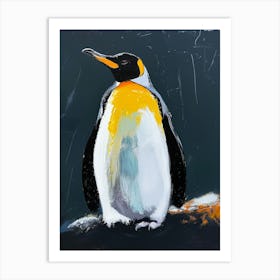 King Penguin Petermann Island Colour Block Painting 1 Art Print