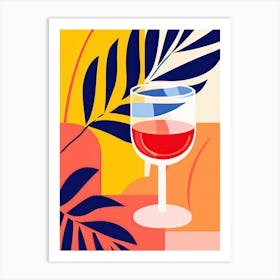 Glass Of Wine 2, Inspired by Matisse Art Print