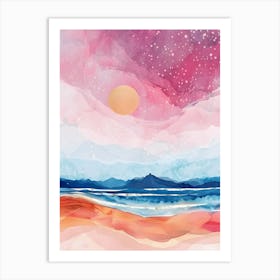 Sunset On The Beach Canvas Art Art Print