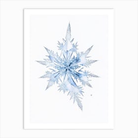 Crystal, Snowflakes, Pencil Illustration 5 Art Print