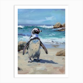 Adlie Penguin Boulders Beach Simons Town Oil Painting 1 Art Print