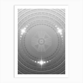 Geometric Glyph in White and Silver with Sparkle Array n.0342 Art Print