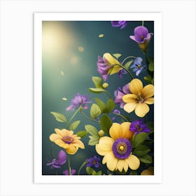 Flowers Wallpaper Art Print