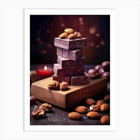 Chocolate And Nuts sweet food 1 Art Print