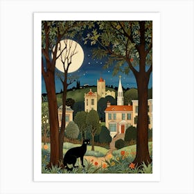 William Morris Cat In The Moonlight 38 Art Print