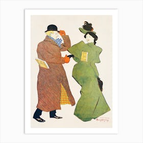 Man And Woman Shaking Hands (1895), Edward Penfield Art Print