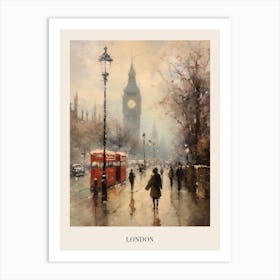 Vintage Winter Painting Poster London England 2 Art Print