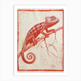 Red Senegal Chameleon 2 Art Print