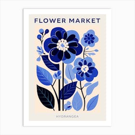 Blue Flower Market Poster Hydrangea 3 Art Print