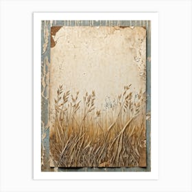 Vintage Card Design Featuring A Central Motif Of Natural Textured Hair Cascading Across An Aged Stu (3) Art Print