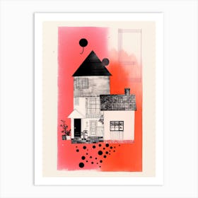 A House In Shangai, Abstract Risograph Style 3 Art Print