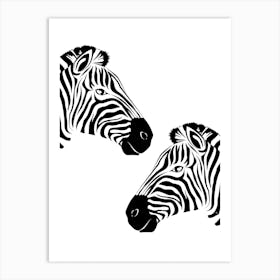 Two Zebras Art Print