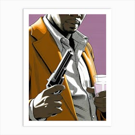 Man Holding A Gun Art Print